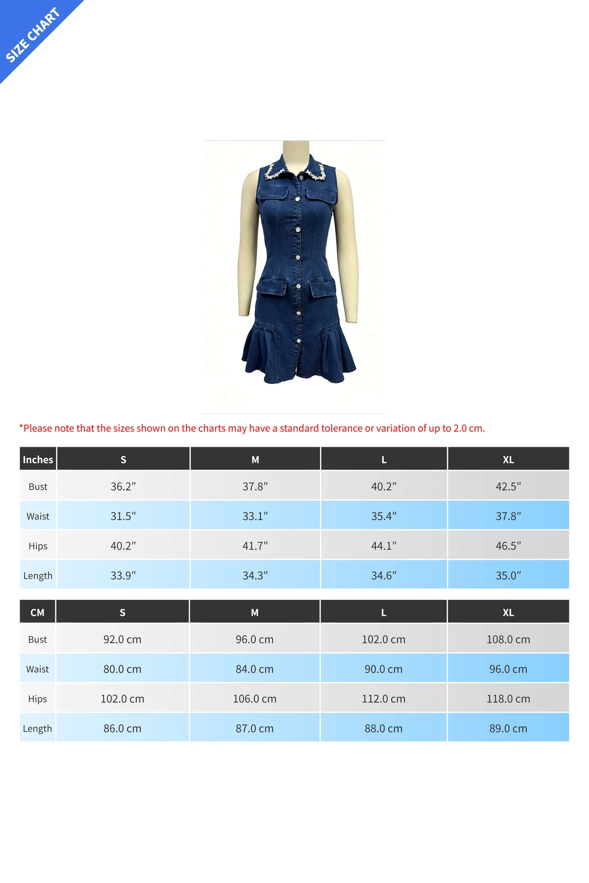 Embellished Collar Ruffle Denim Mini Dress Lavish Daily
