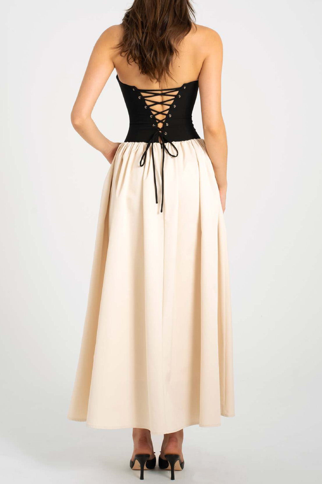 Colorblock Strapless Sleeveless Dress Lavish Daily