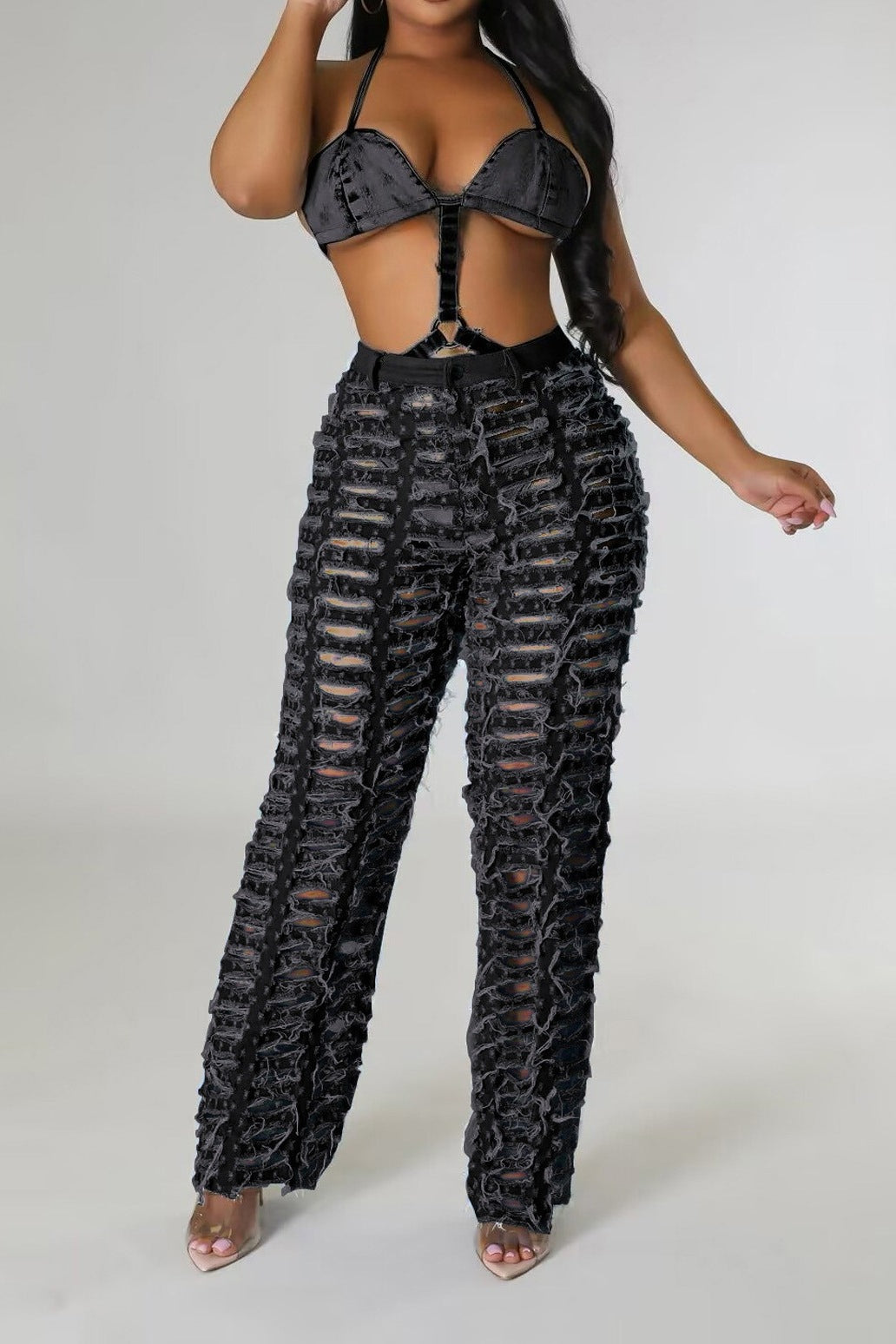 Extreme Shredded Denim Pants Lavish Daily