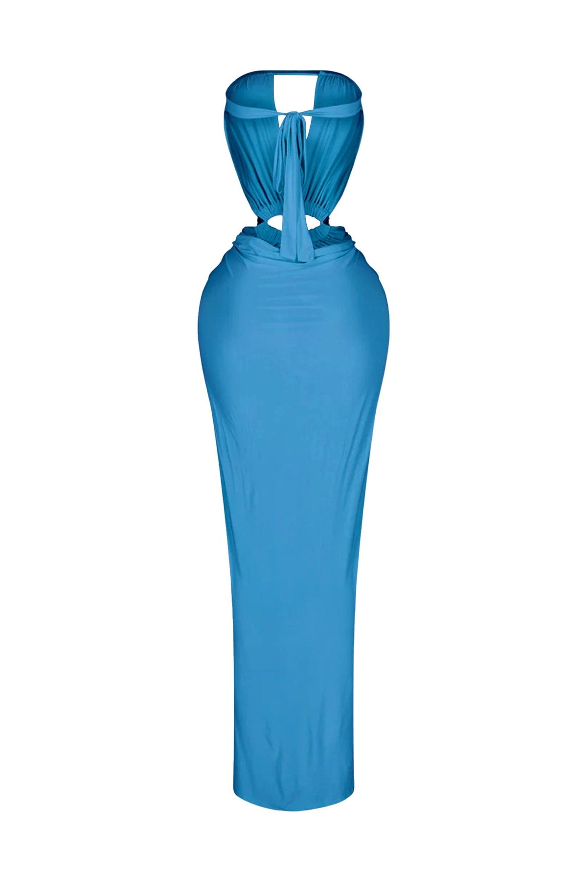 Cutout Ruched High Slit Maxi Dress Lavish Daily
