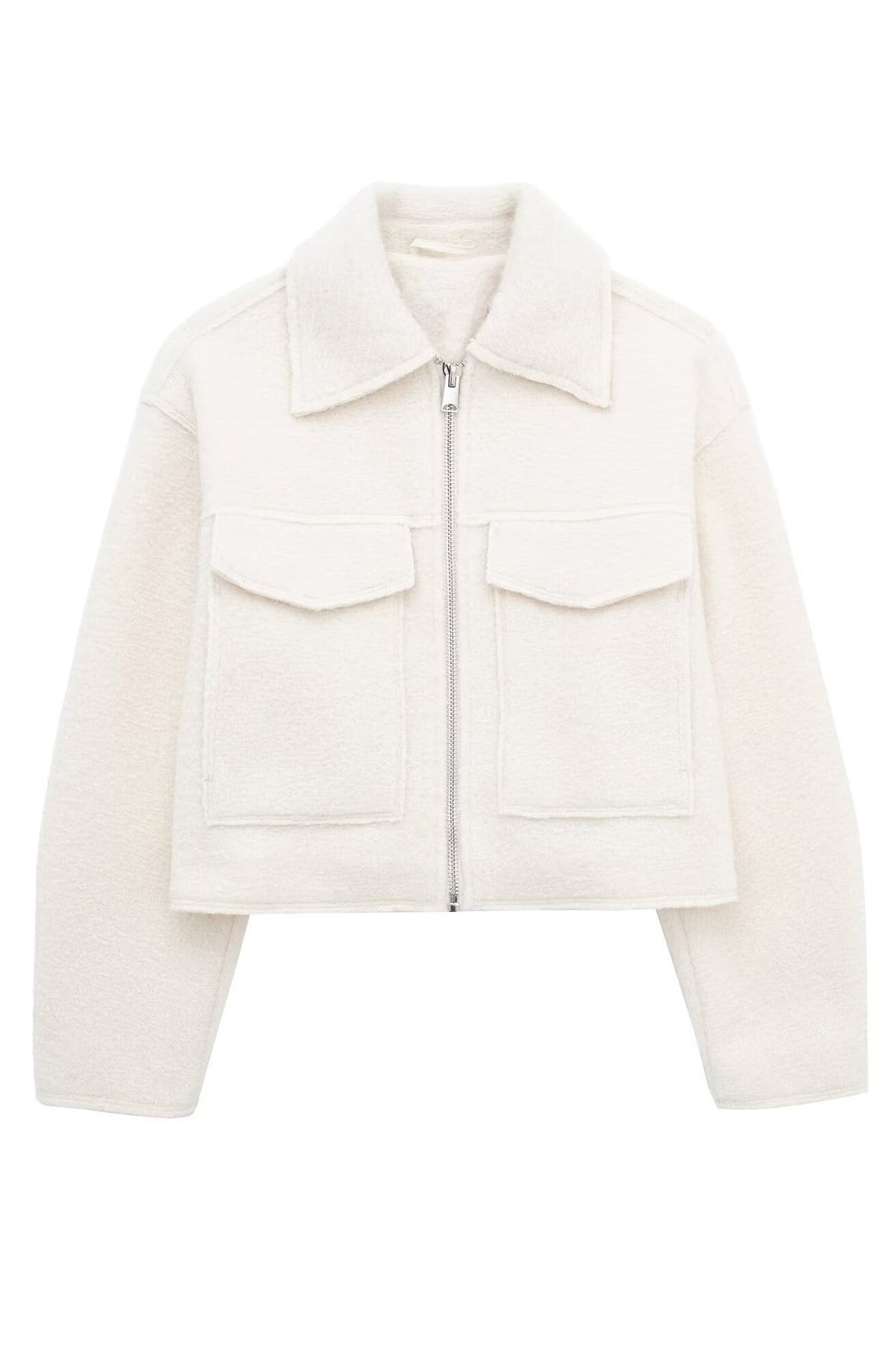 Tweed Cropped Zip Up Jacket Lavish Daily