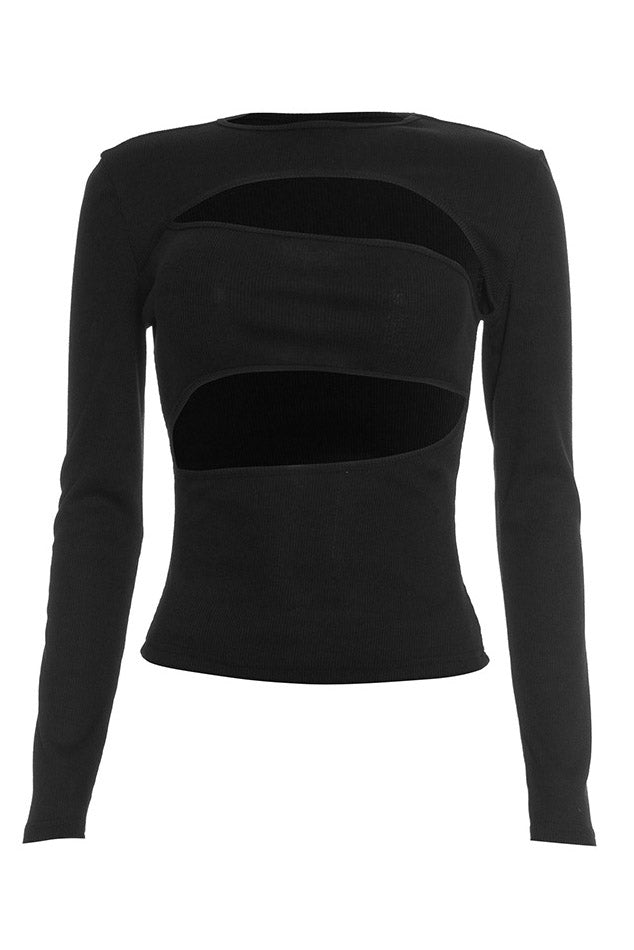Cutout Long-Sleeve Top & Capri Pants Set Lavish Daily