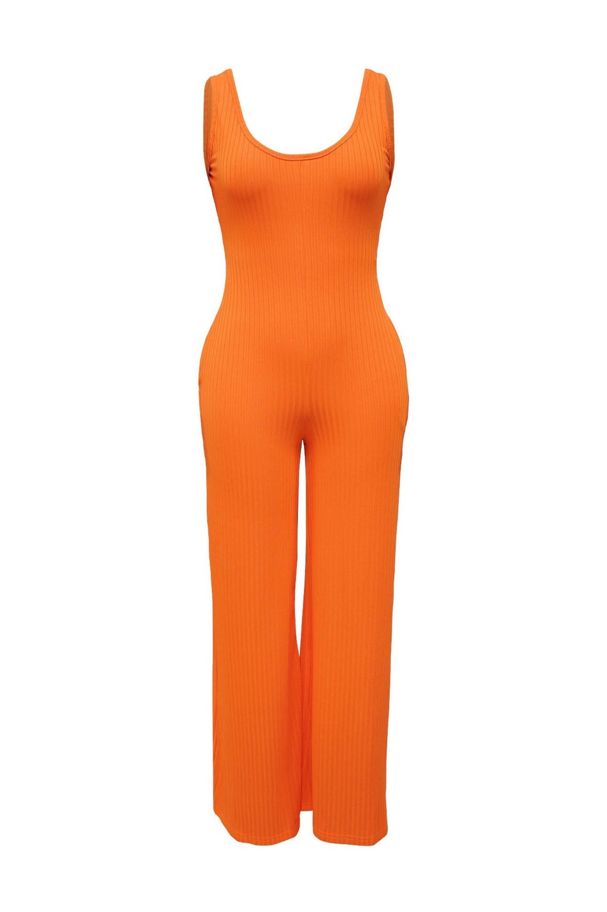 2-Piece Ribbed Knit Tank Jumpsuit & Cropped Top Set Lavish Daily