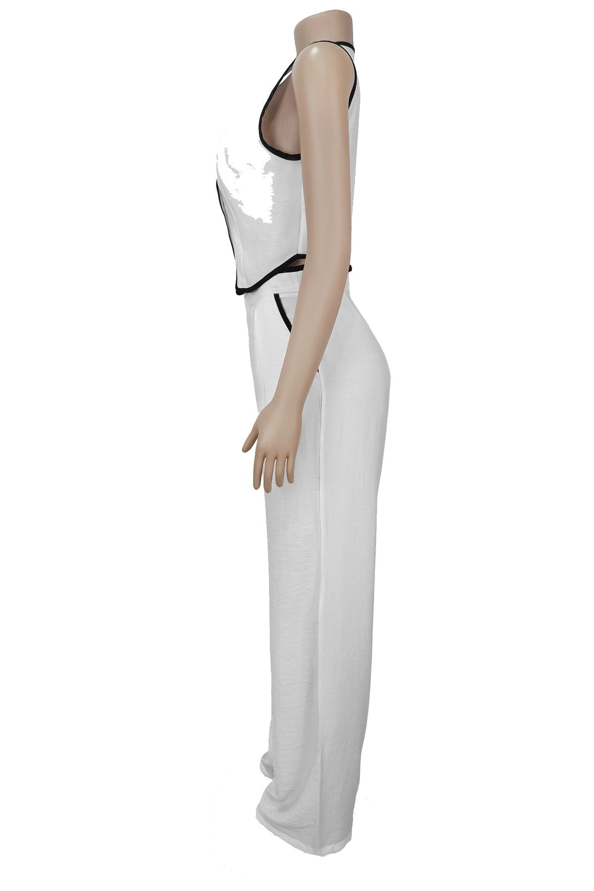 V-Neck Button Top & Pants Two-Piece Set Lavish Daily