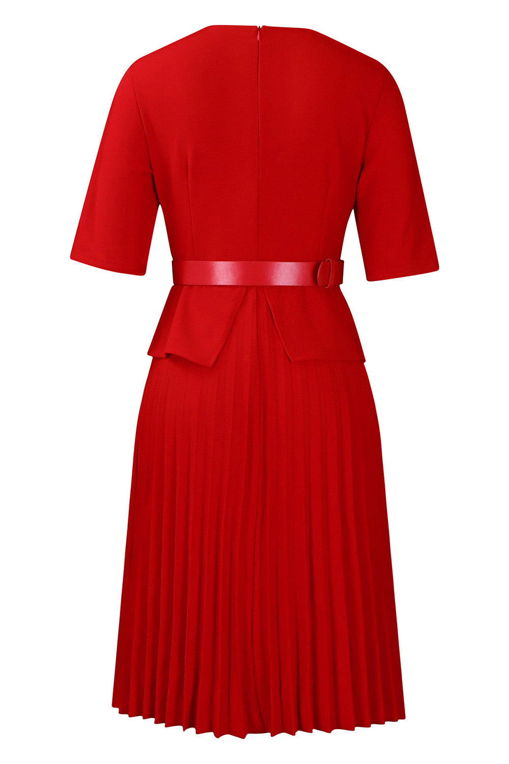 Elegant V-Neck Pleated Dress Lavish Daily