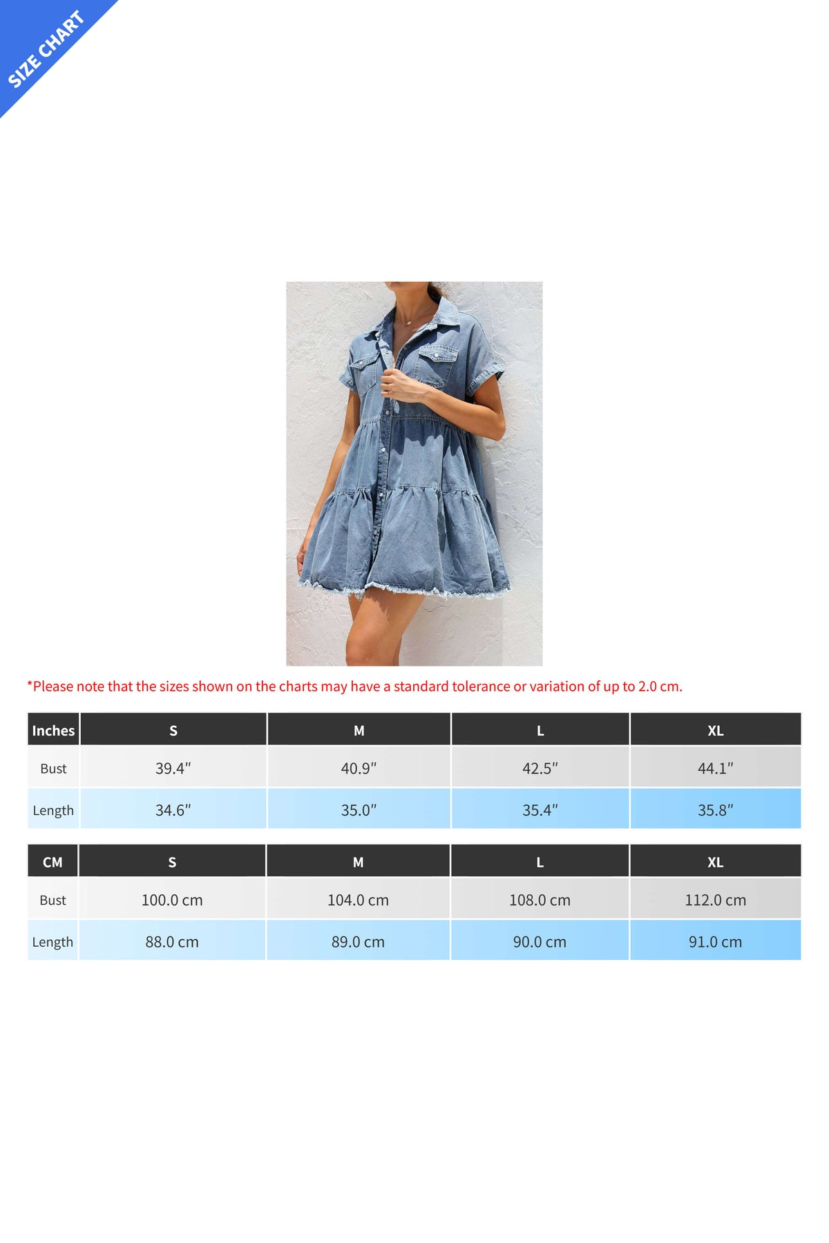 Raw Hem Short Sleeve Denim Dress Lavish Daily