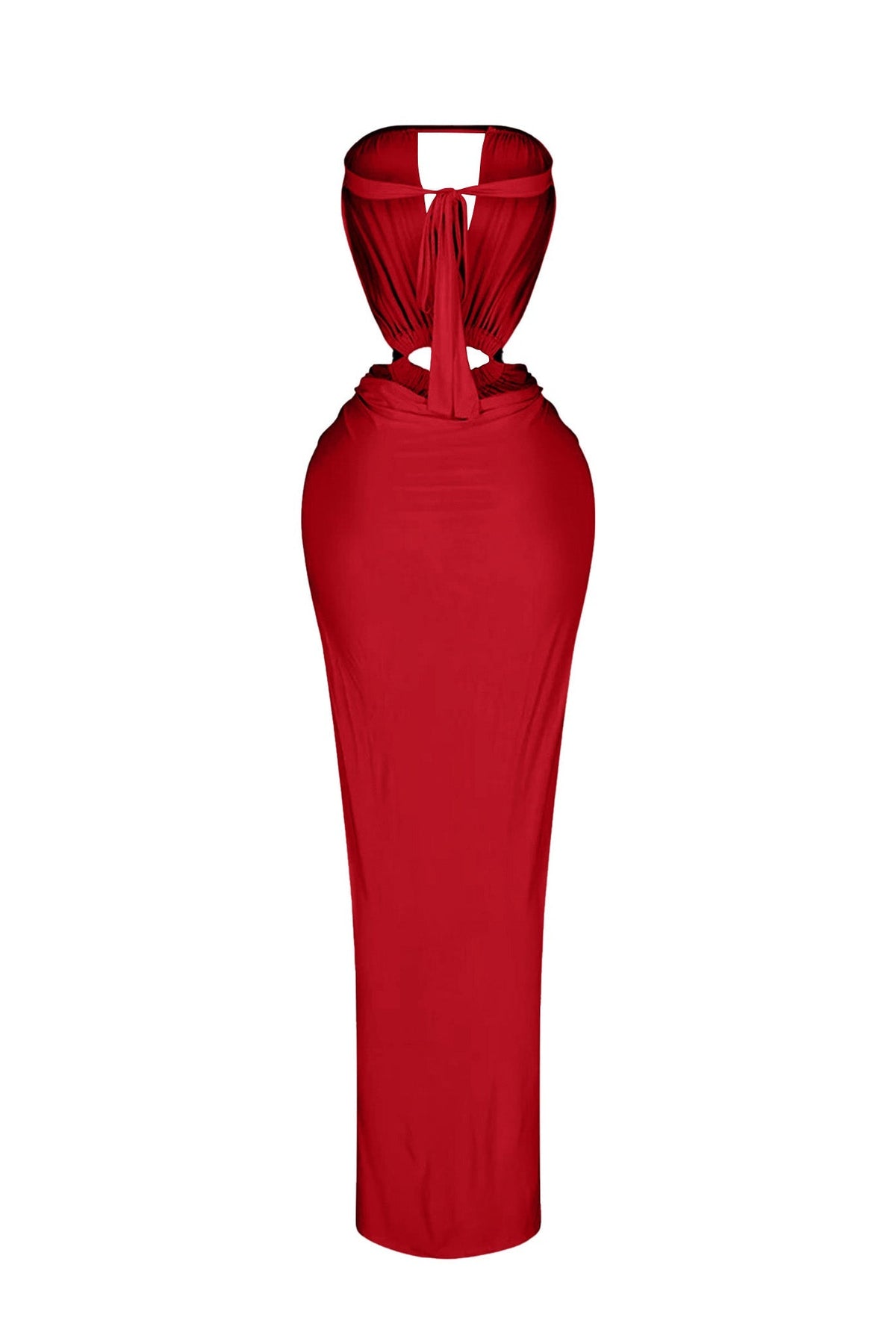 Cutout Ruched High Slit Maxi Dress Lavish Daily