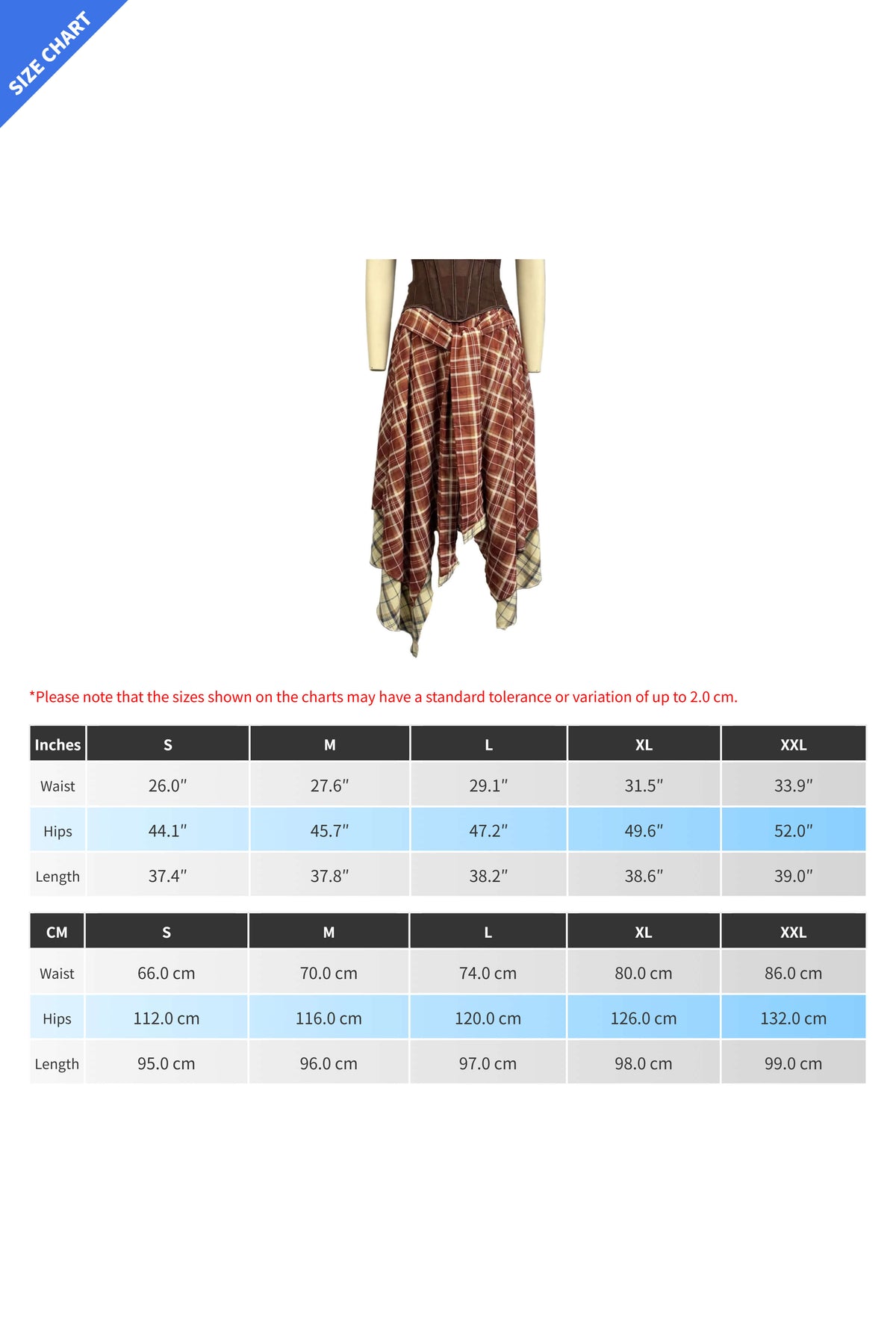 Plaid Tie-Front Asymmetrical Skirt Lavish Daily