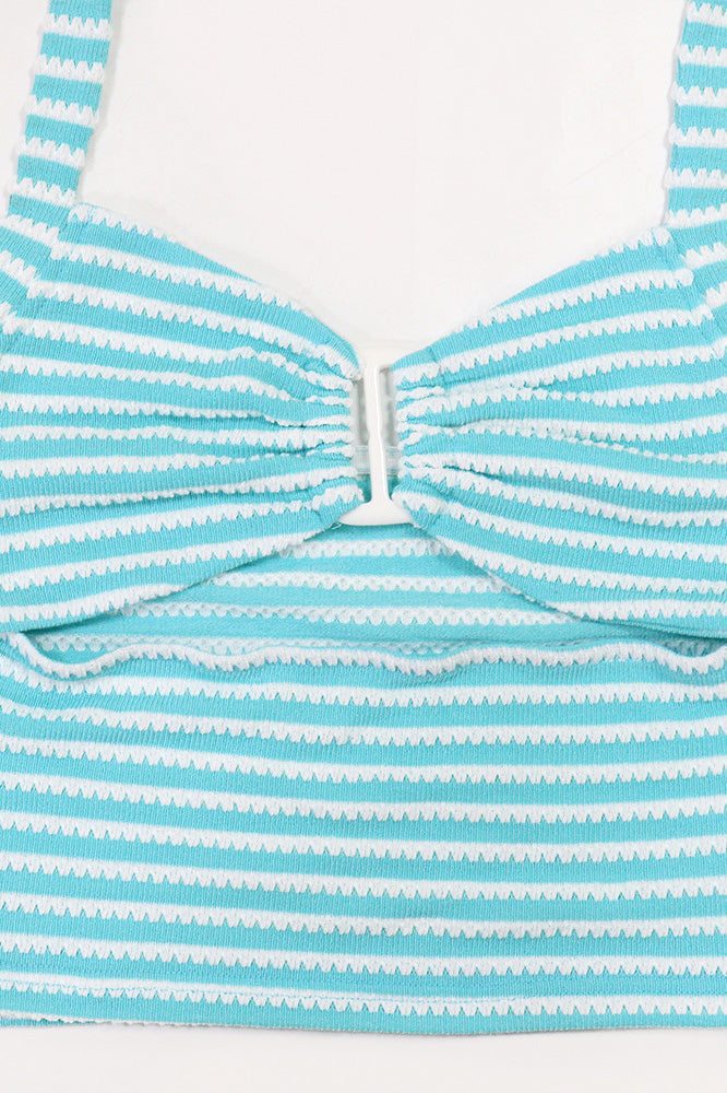 Jacquard Stripe 2-Piece Set with Crop Top & Pants Lavish Daily