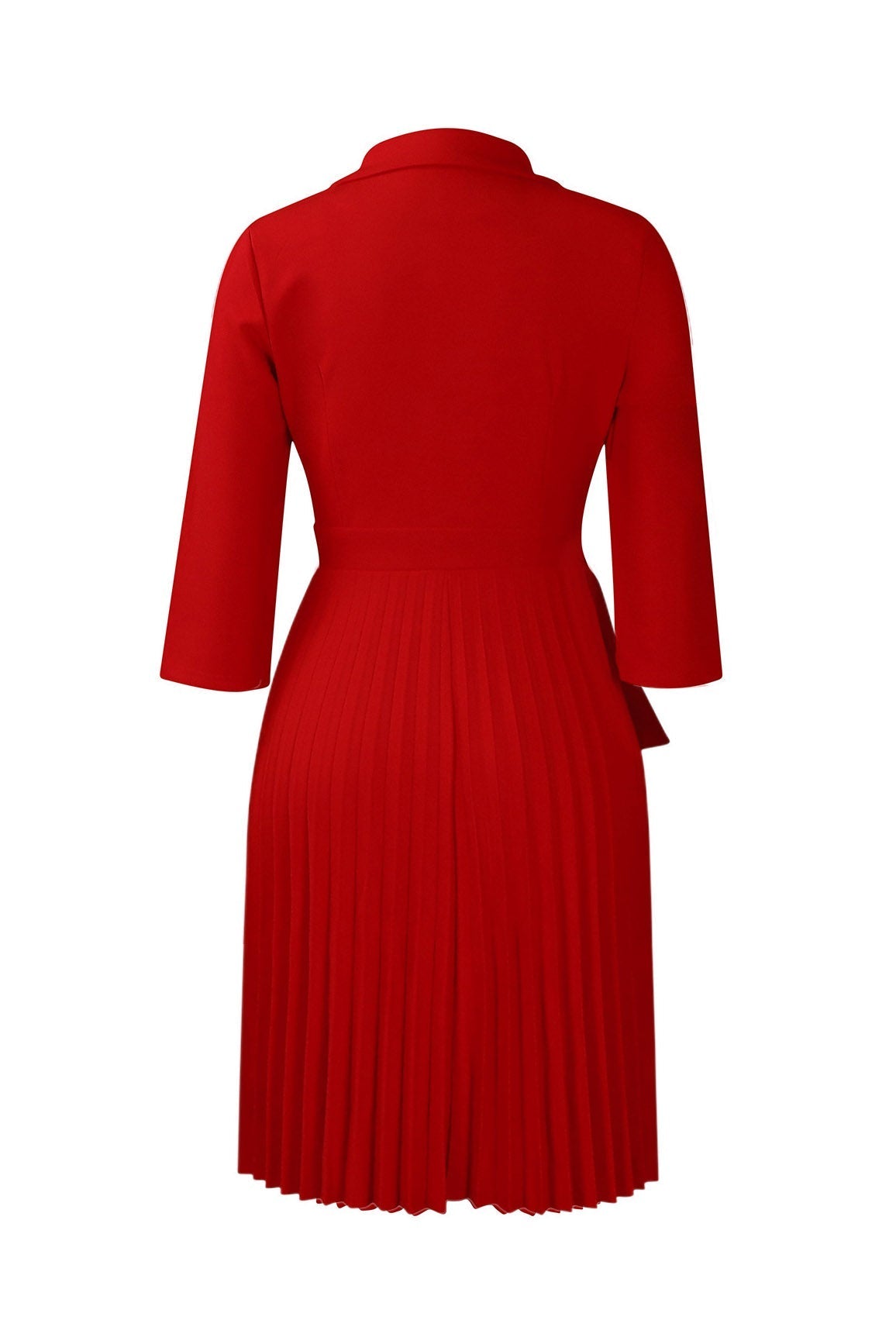 Pleated Blazer Collar Dress Lavish Daily