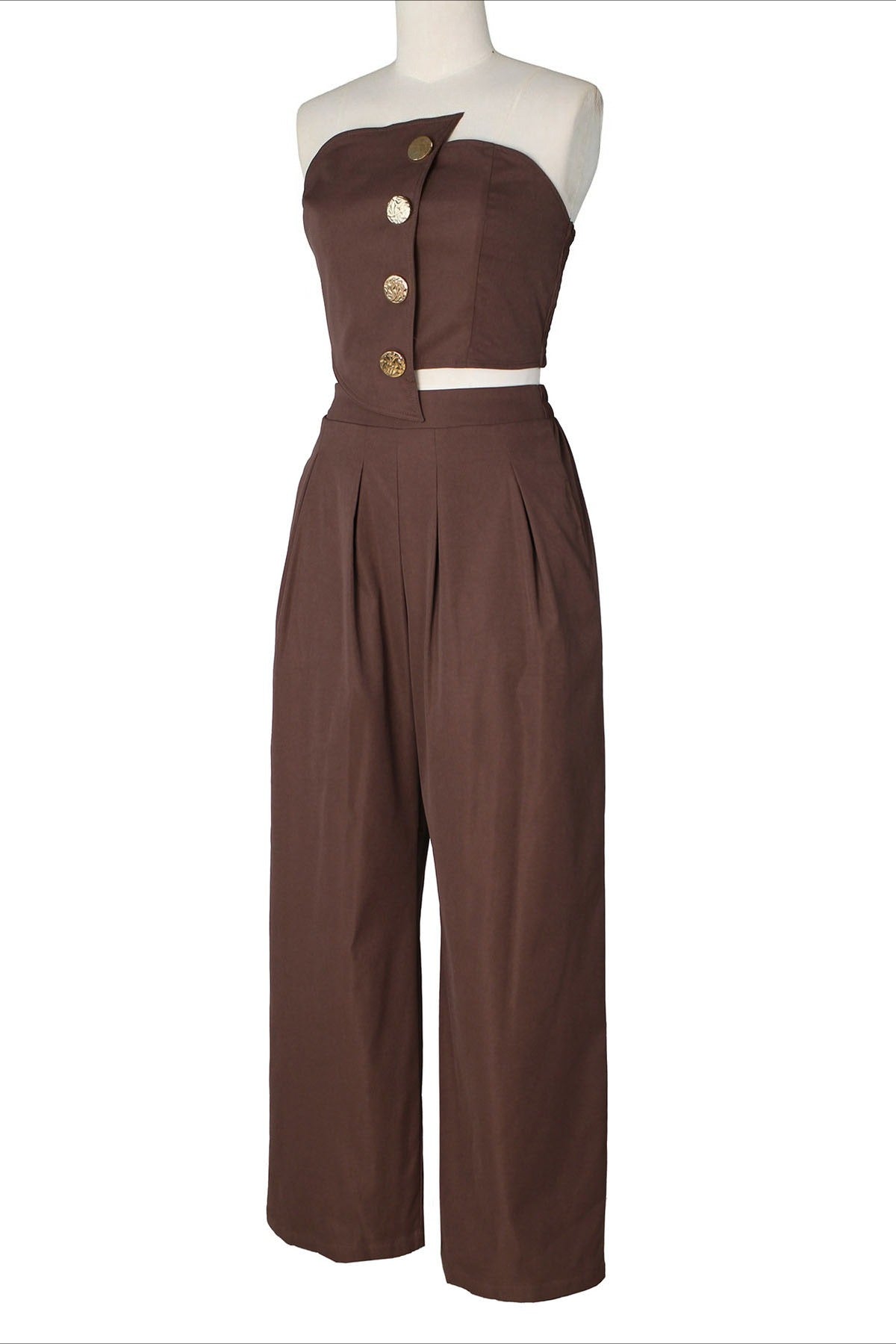 Asymmetrical Bandeau Pant Set Lavish Daily