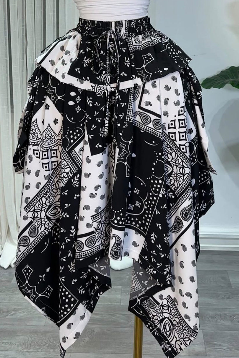 Plaid Asymmetrical Handkerchief Skirt Lavish Daily