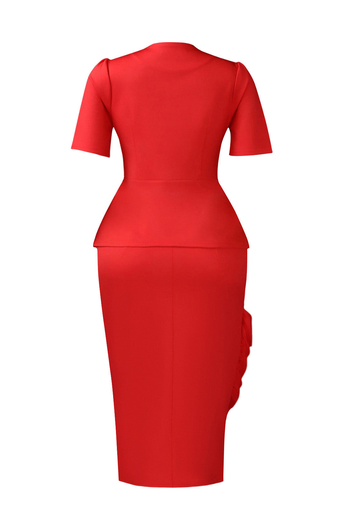 Asymmetrical Button Peplum Skirt Set Lavish Daily