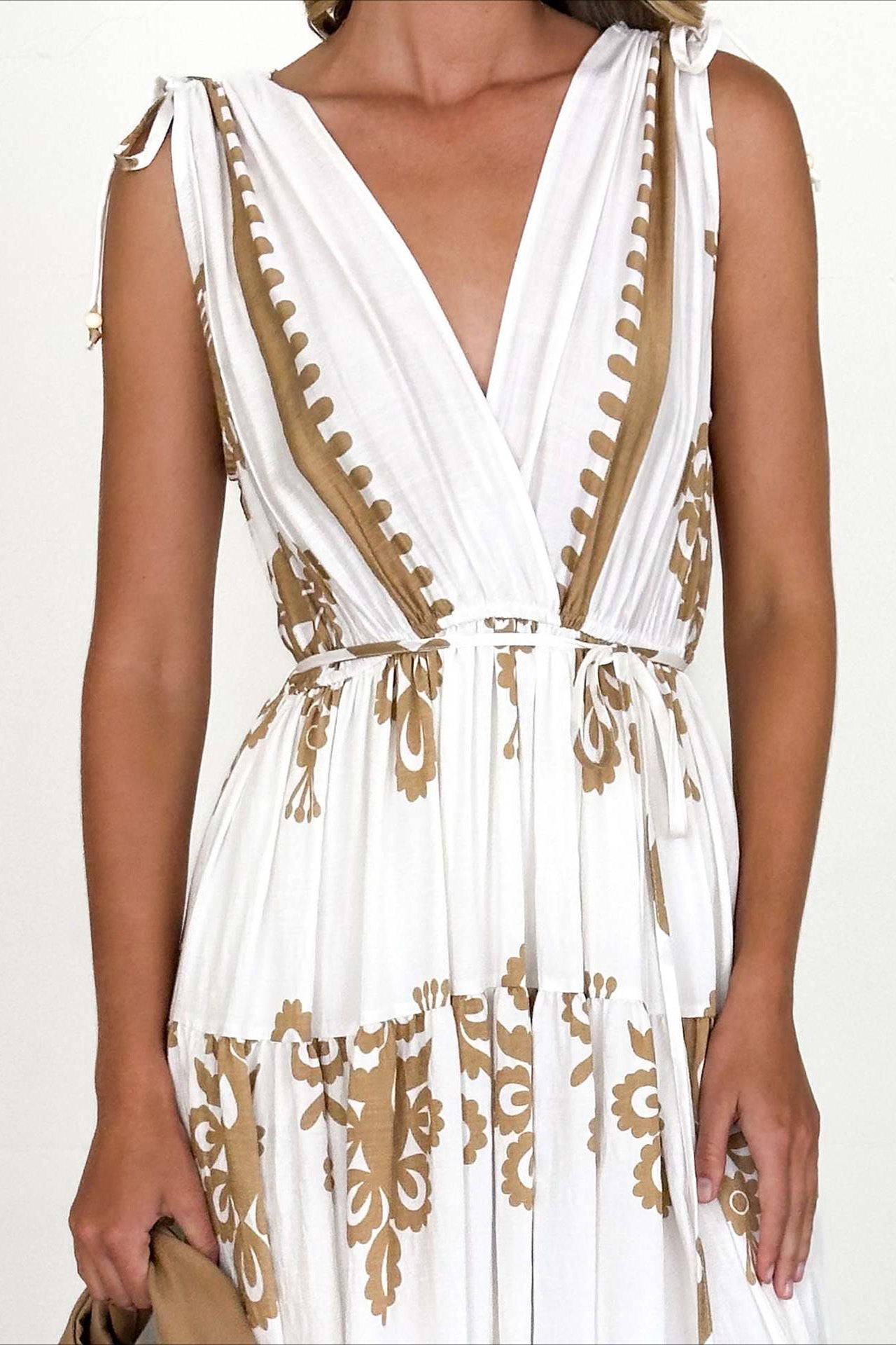 Bohemian Floral Print V-Neck Maxi Dress Lavish Daily