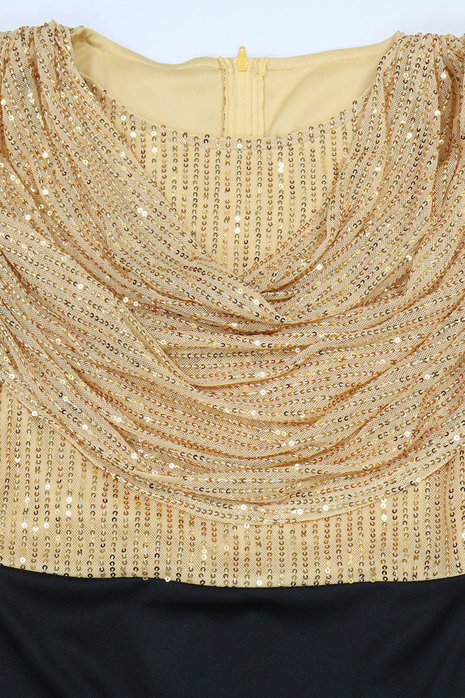 Sequin Cowl Neck Mermaid Maxi Dress Lavish Daily