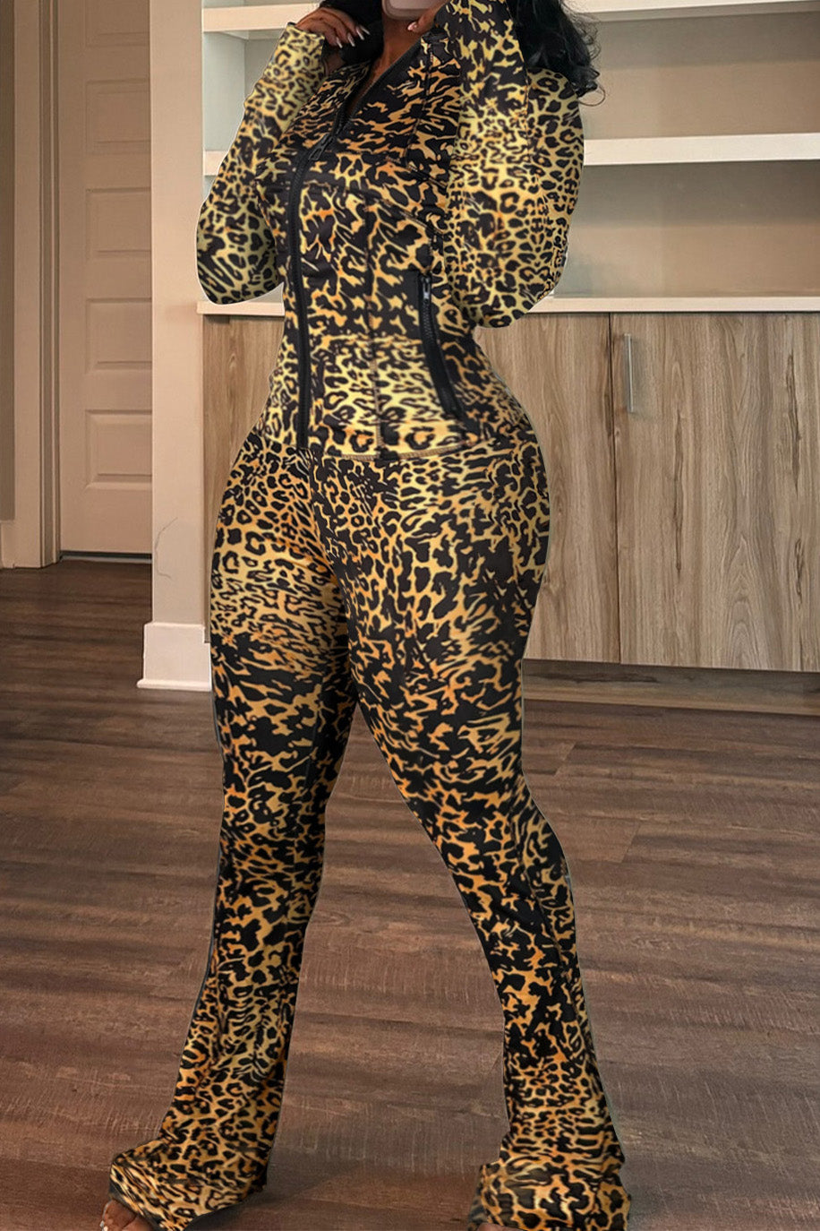 Leopard Print Bodycon Two Piece Set Lavish Daily