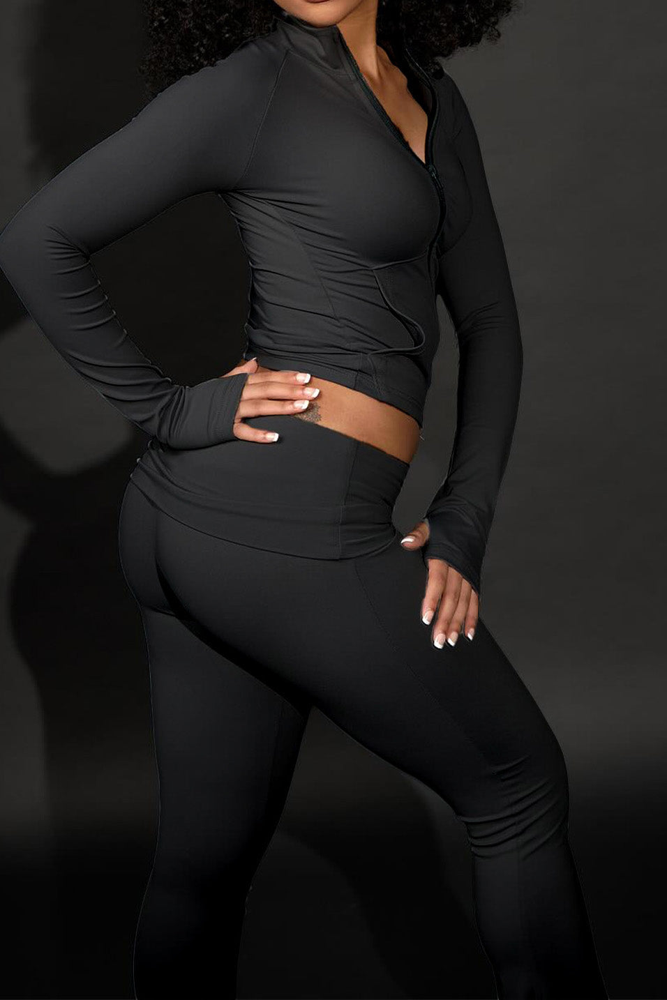 Sculpted Foldover Waist Flare Pants Set Lavish Daily
