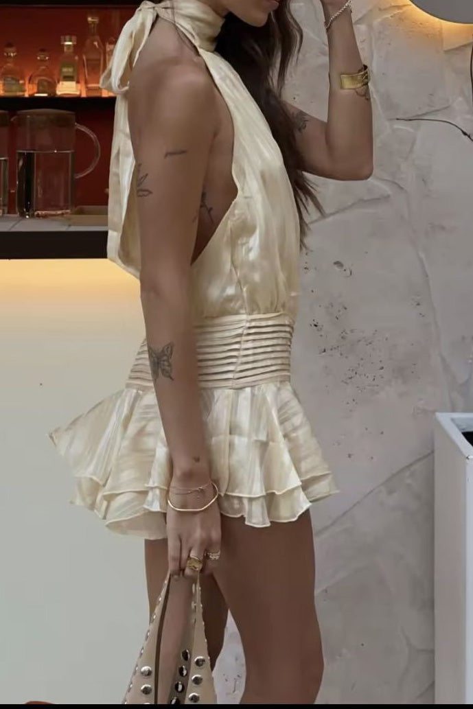 Tie Back Mini Dress Lavish Daily