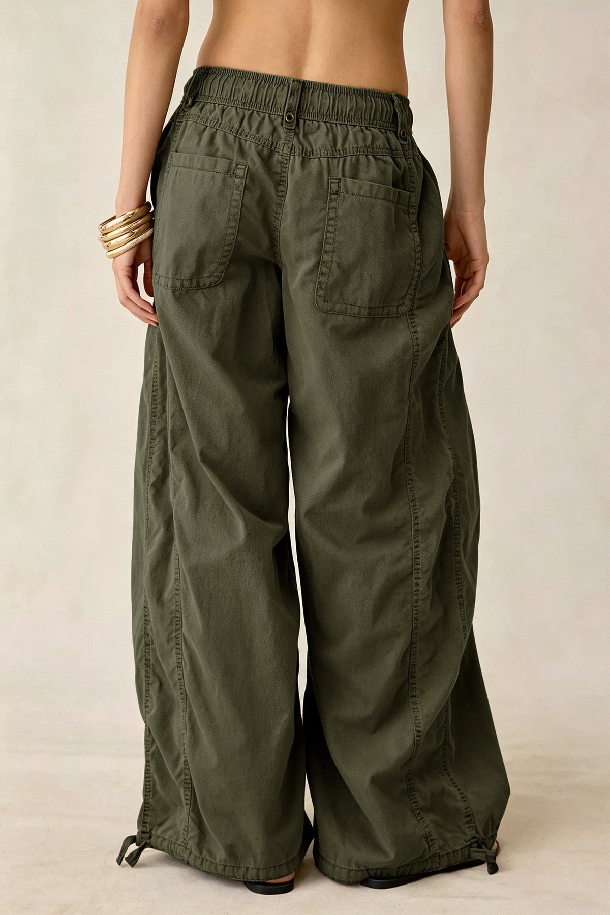 Wide Leg Drawstring Parachute Pant Lavish Daily