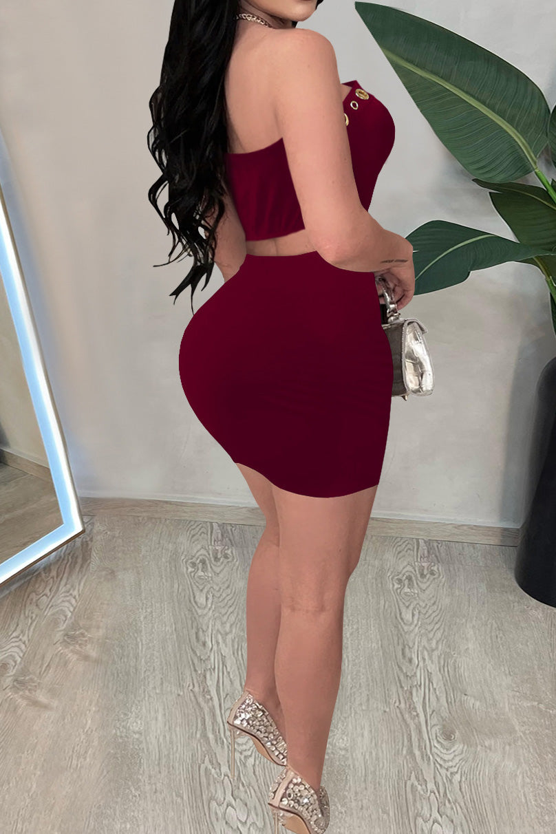 Strapless Eyelet Two Piece Skirt Set Lavish Daily