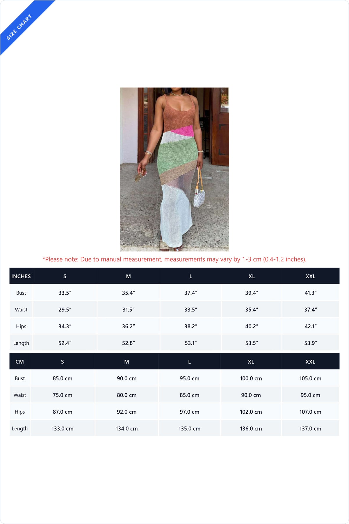 Diagonal Colorblock Knit Maxi Dress Lavish Daily