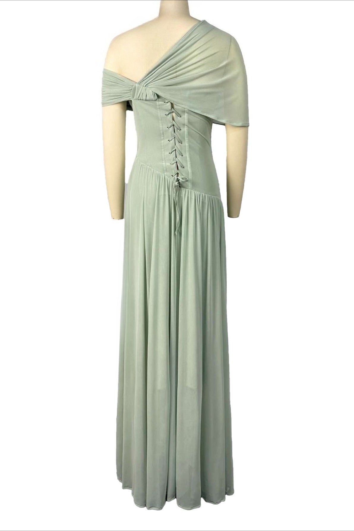 Asymmetrical Ruched Corset Maxi Dress Lavish Daily