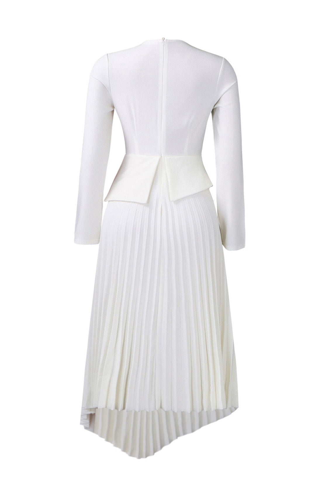 Asymmetric Hem Pleated Midi Dress Lavish Daily