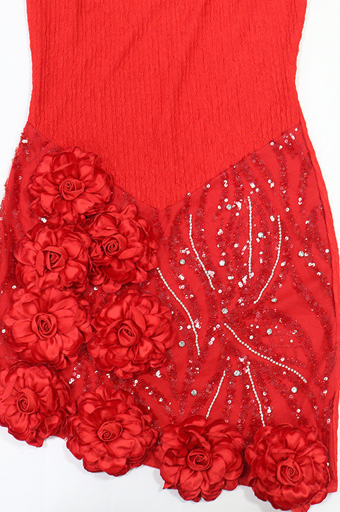 Embellished Rosette Mini Dress Lavish Daily