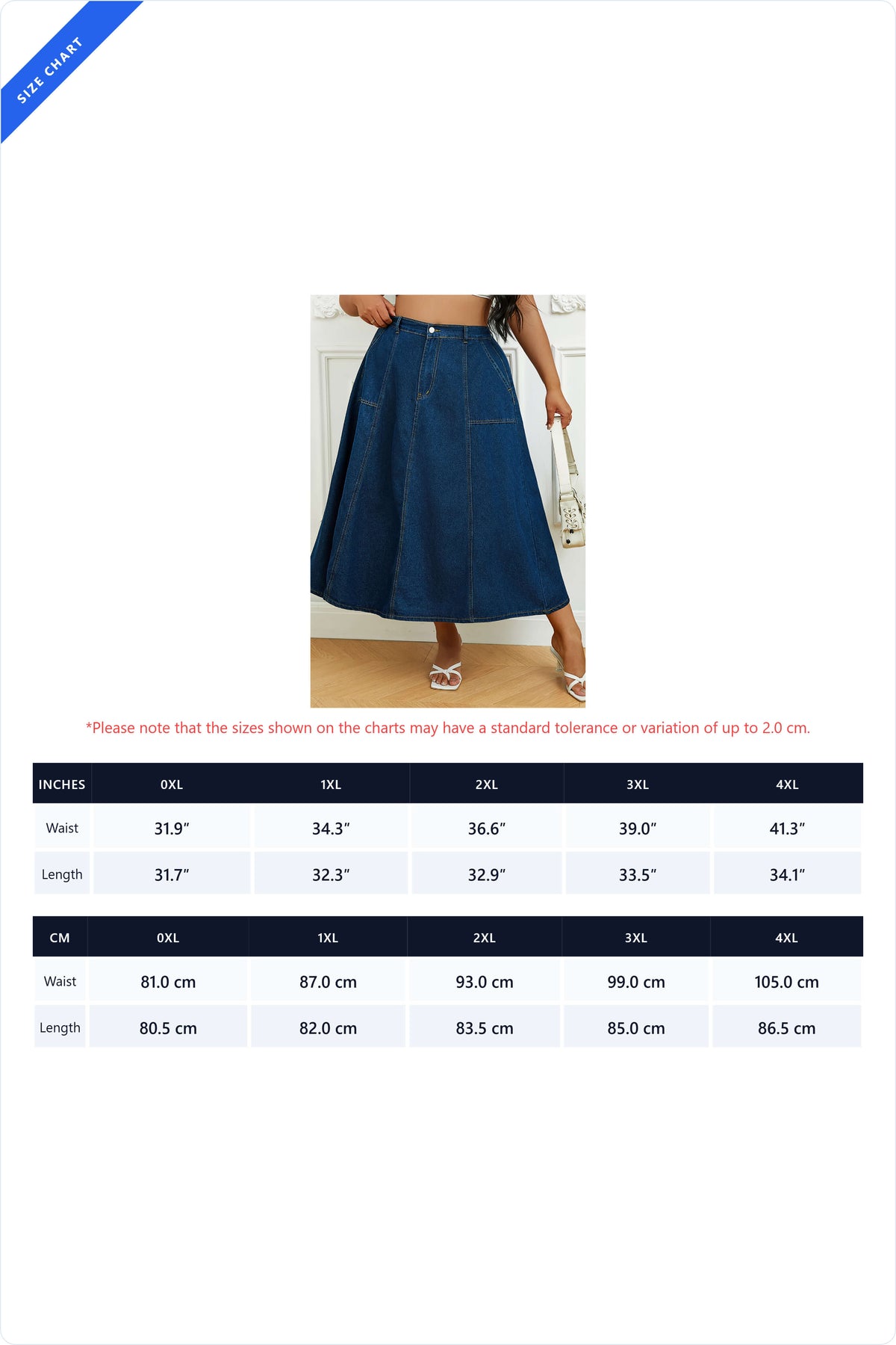 Plus Size High Waist A-Line Denim Maxi Skirt Lavish Daily