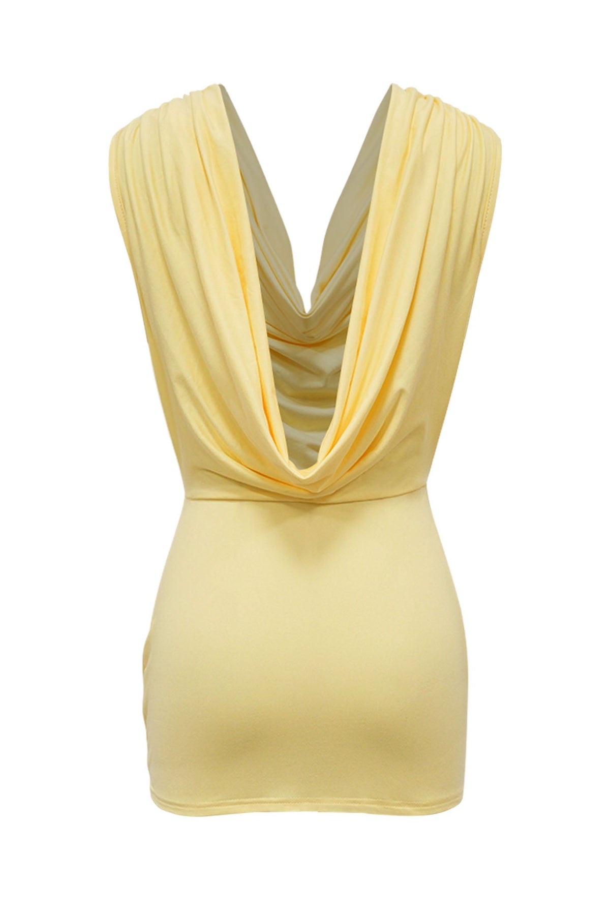 Cowl Neck Spiral Hardware Cutout Mini Dress Lavish Daily
