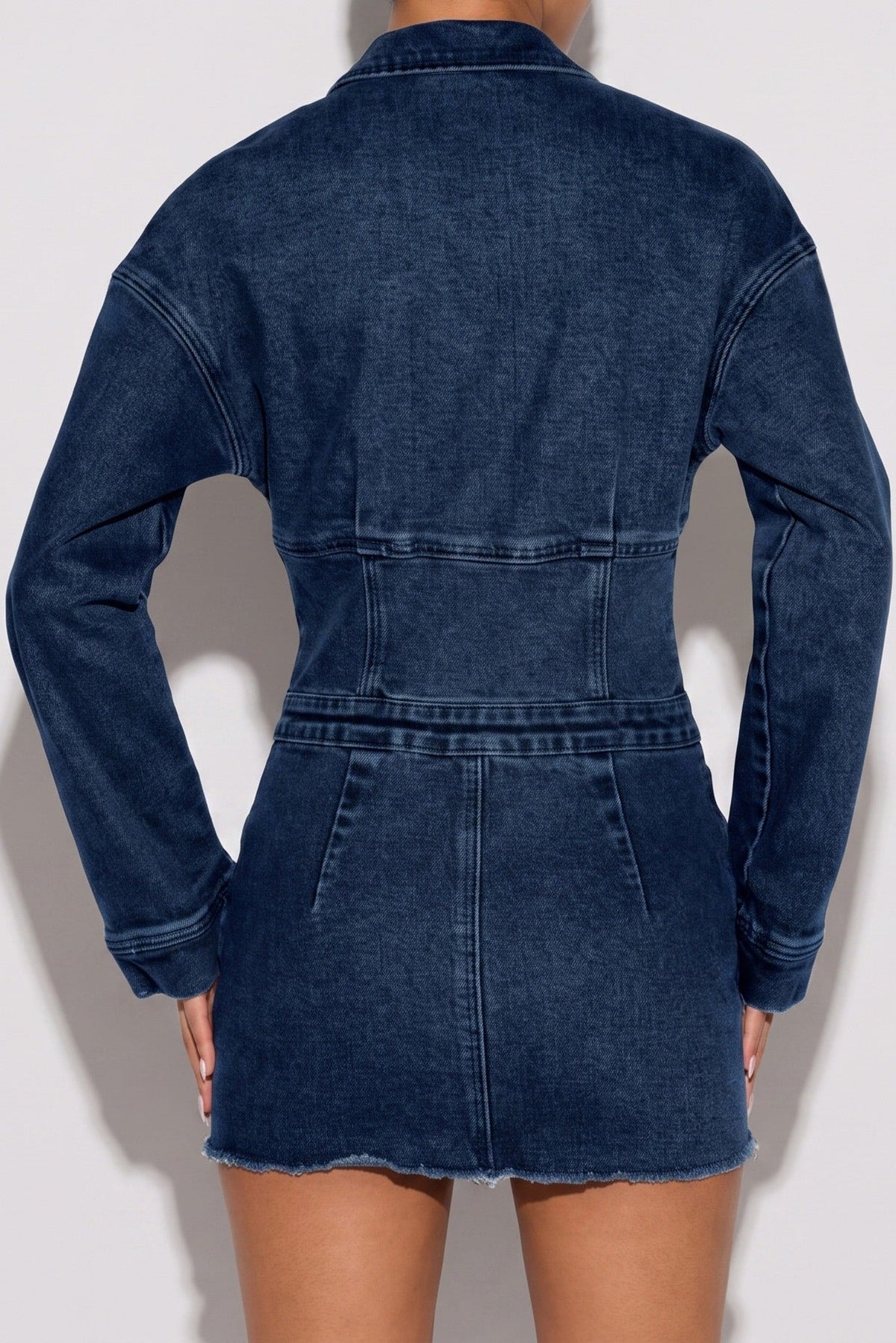 Zip-Up Denim Corset Mini Dress Lavish Daily