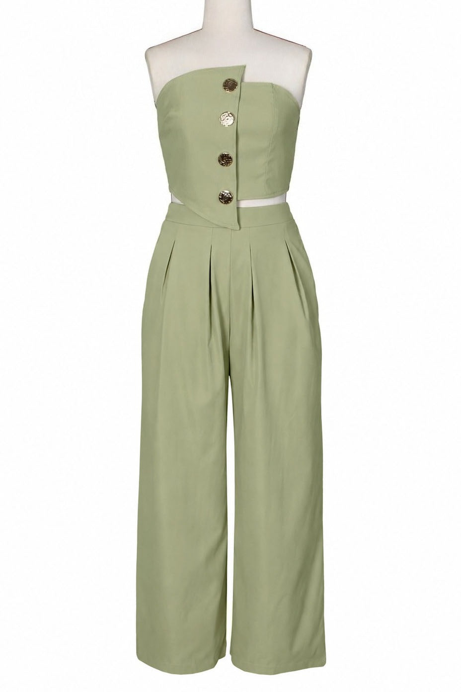 Asymmetrical Bandeau Pant Set Lavish Daily