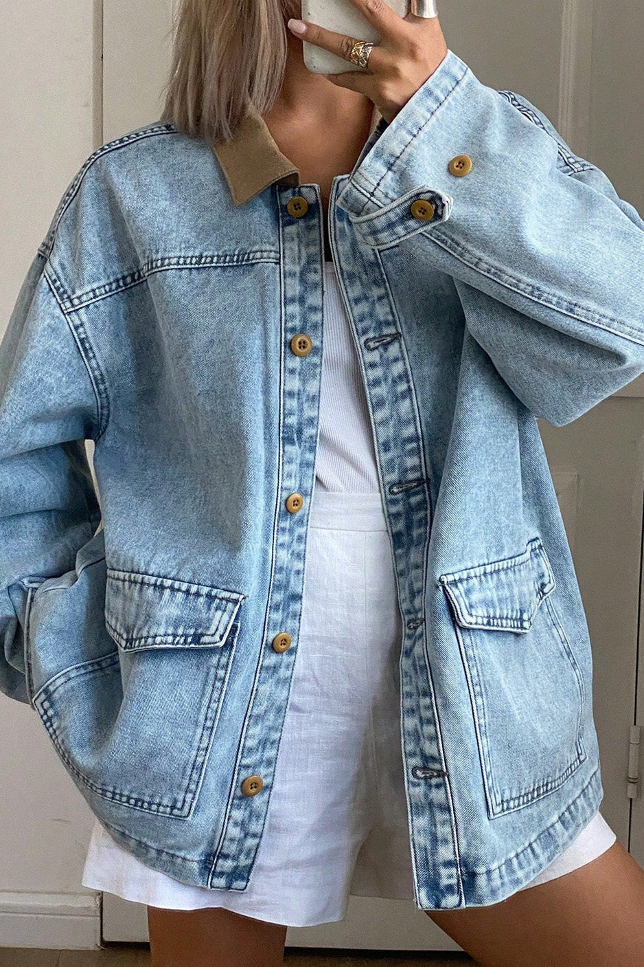Light Wash Denim Jacket Lavish Daily