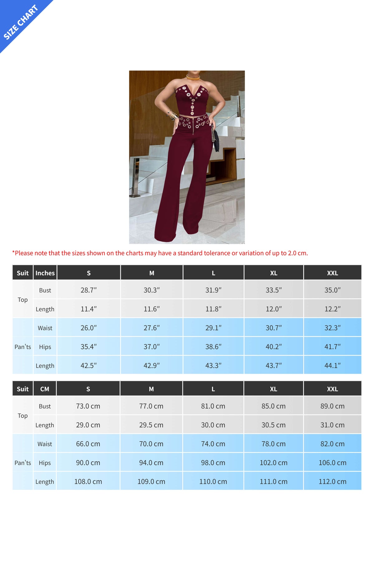 Strapless Grommet V-Neck Flare Pant Set Lavish Daily