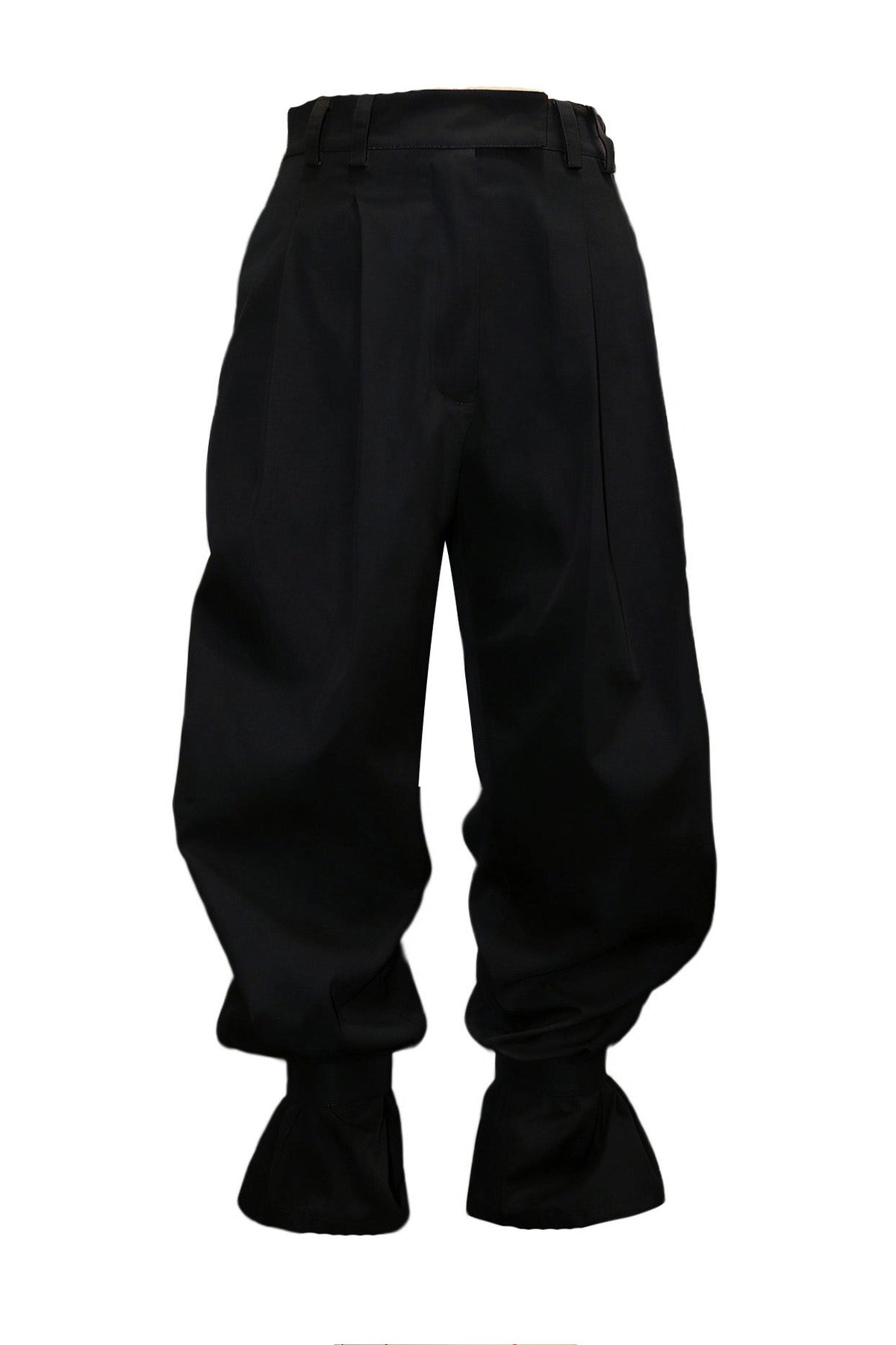 Pleated Ruffle-Cuff Balloon Trousers Lavish Daily
