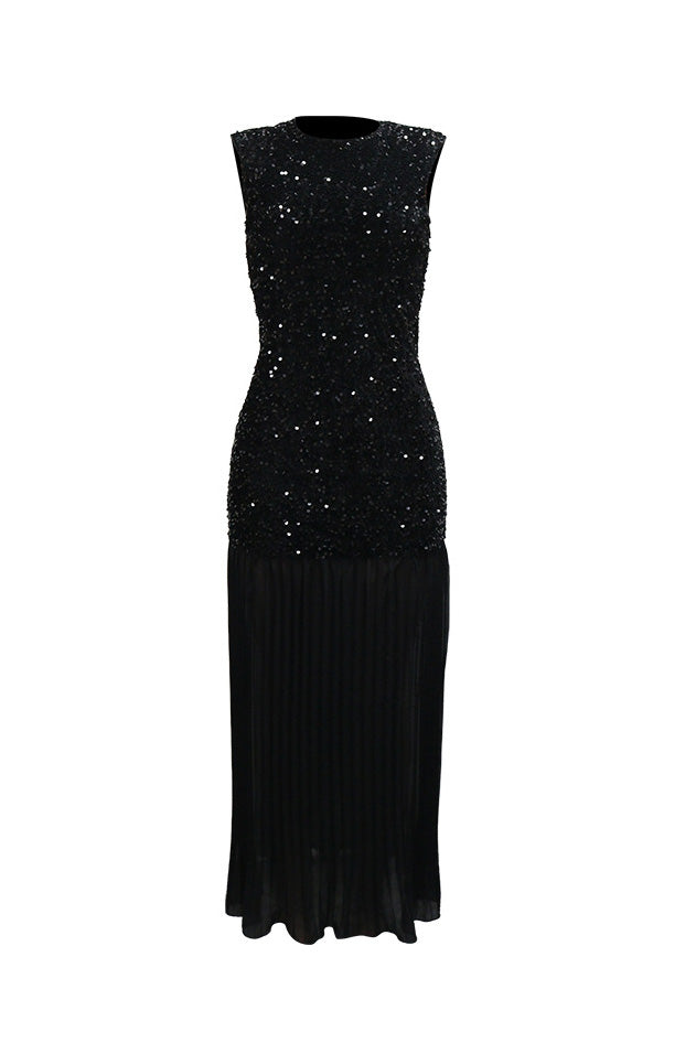 Sparkling Velvet & Chiffon Maxi Dress Lavish Daily