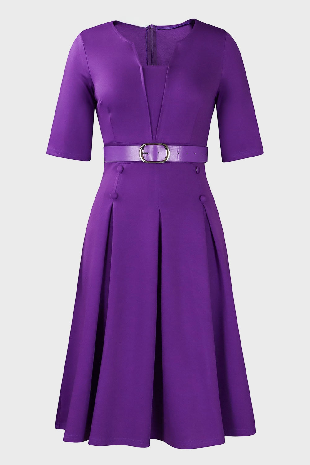 Solid Color Midi Dress Lavish Daily