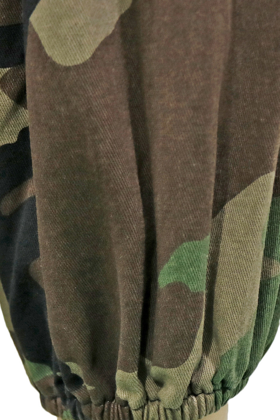 Camo Print Elastic Waist Capri Jeans Lavish Daily