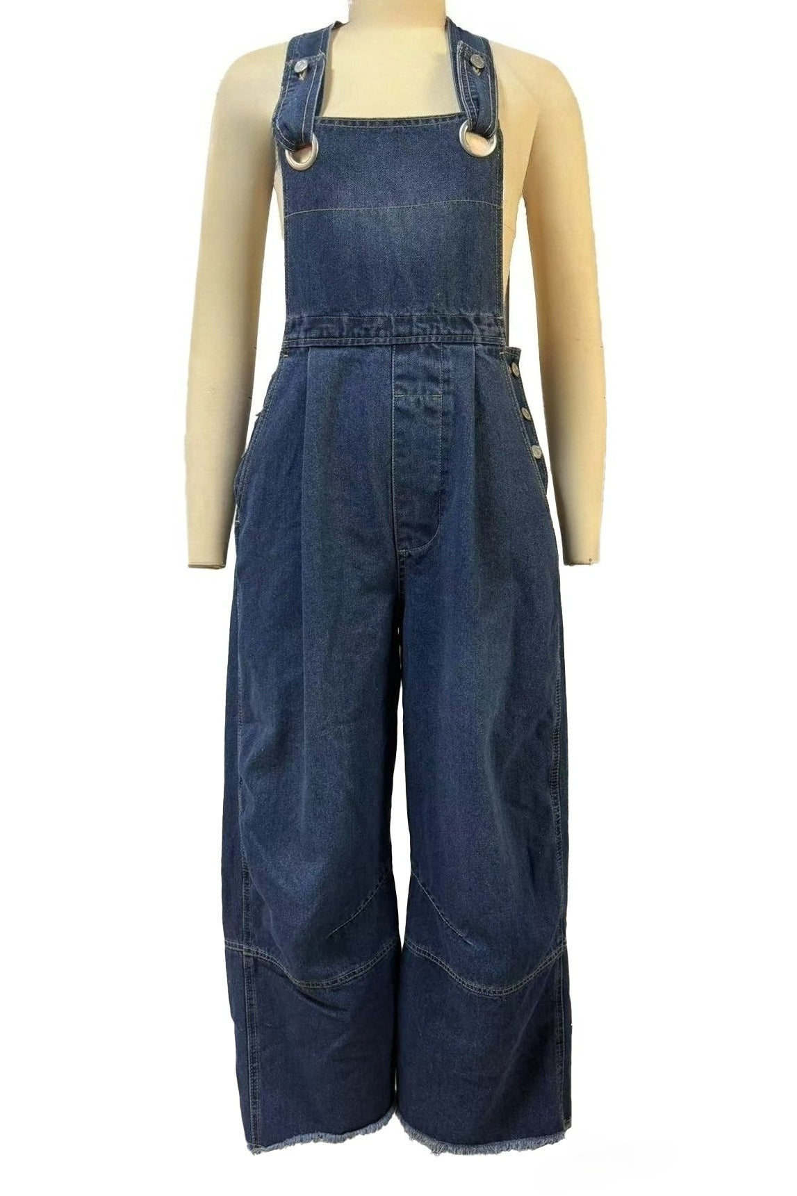 Pleated Wide Leg Denim Overalls Lavish Daily