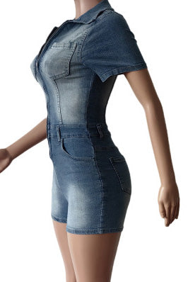 Sleeveless Stretchy Washed Romper Lavish Daily