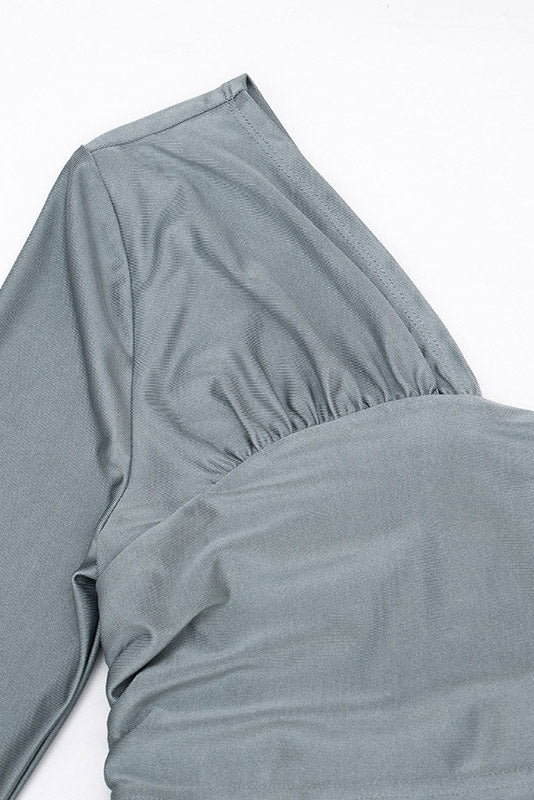Asymmetric Ruched Top & Leggings Set Lavish Daily