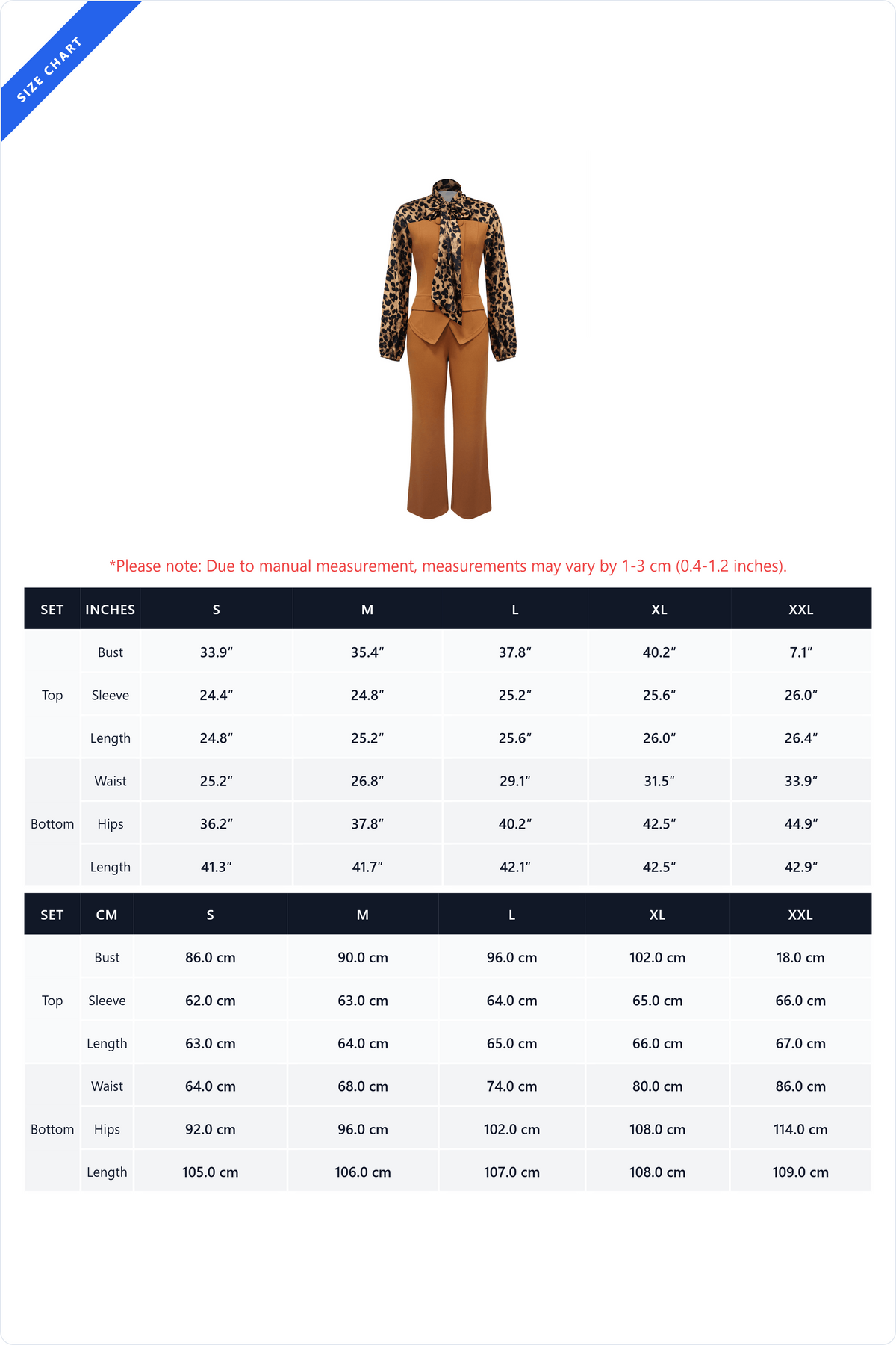 Leopard Print Tie-Neck Tailored Top & Wide Leg Pant Set Lavish Daily