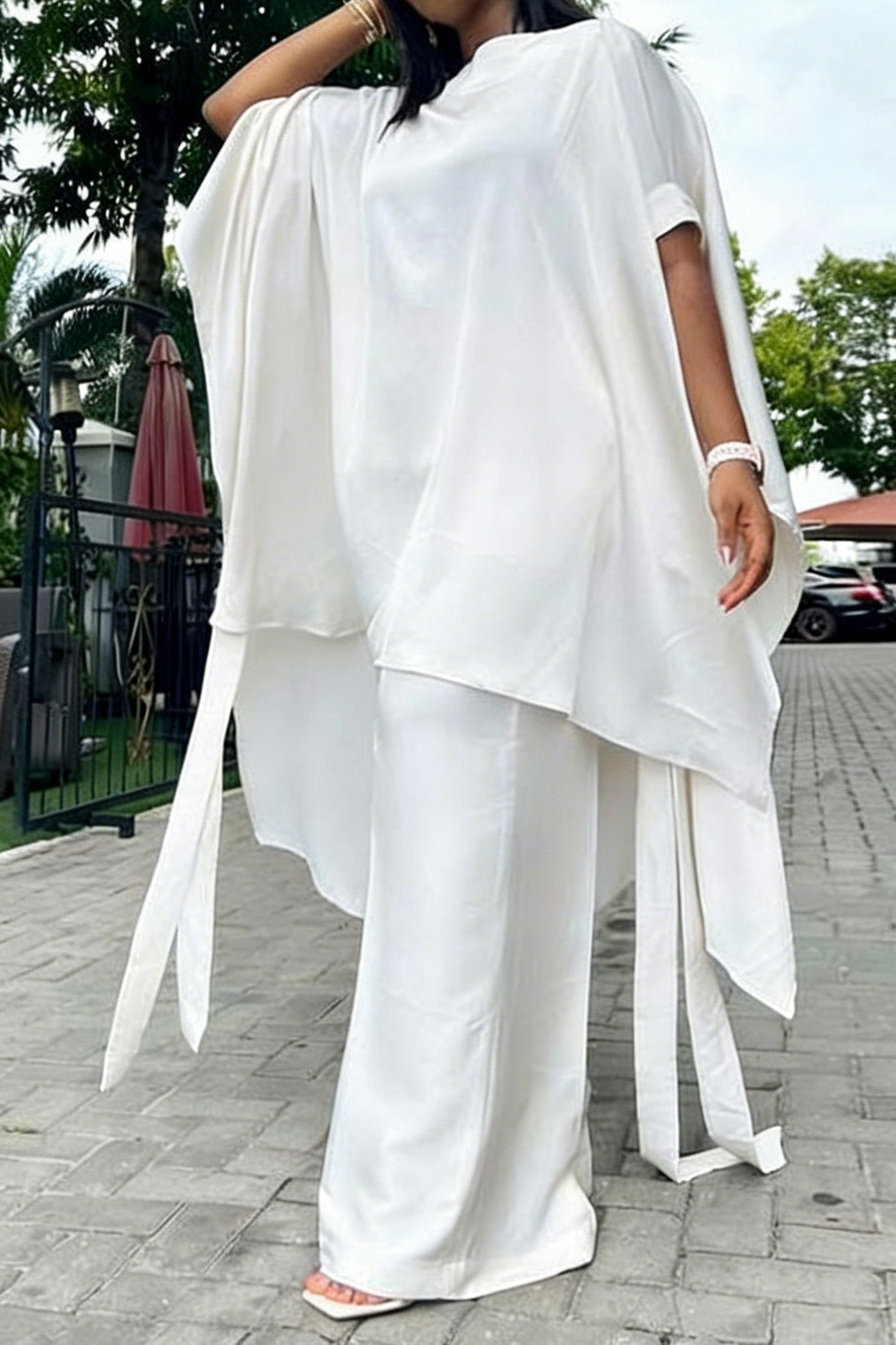 Plus Size Cape & Palazzo Pant Set LavishDaily