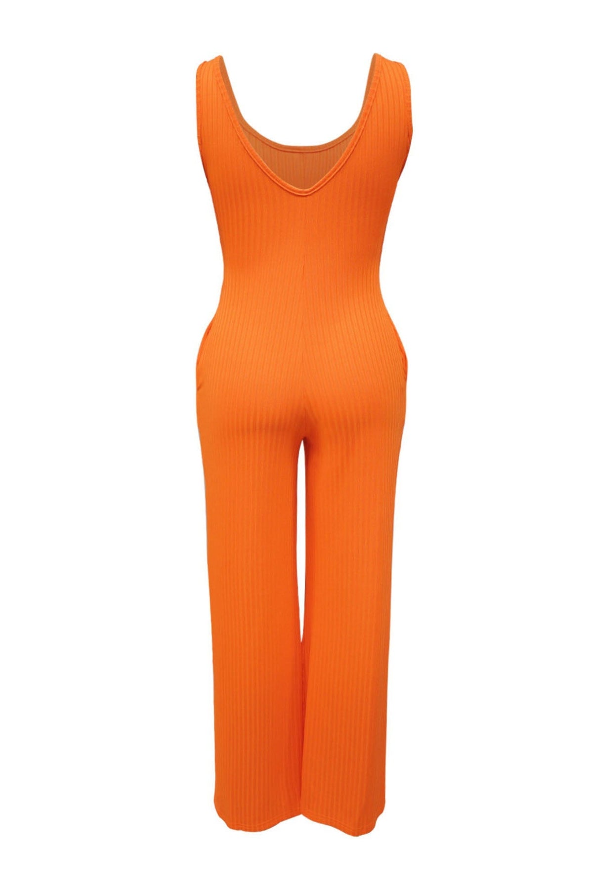 2-Piece Ribbed Knit Tank Jumpsuit & Cropped Top Set Lavish Daily