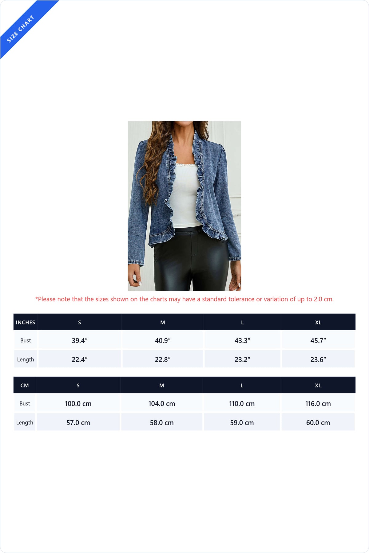 Cascading Ruffle Open Front Denim Jacket Lavish Daily