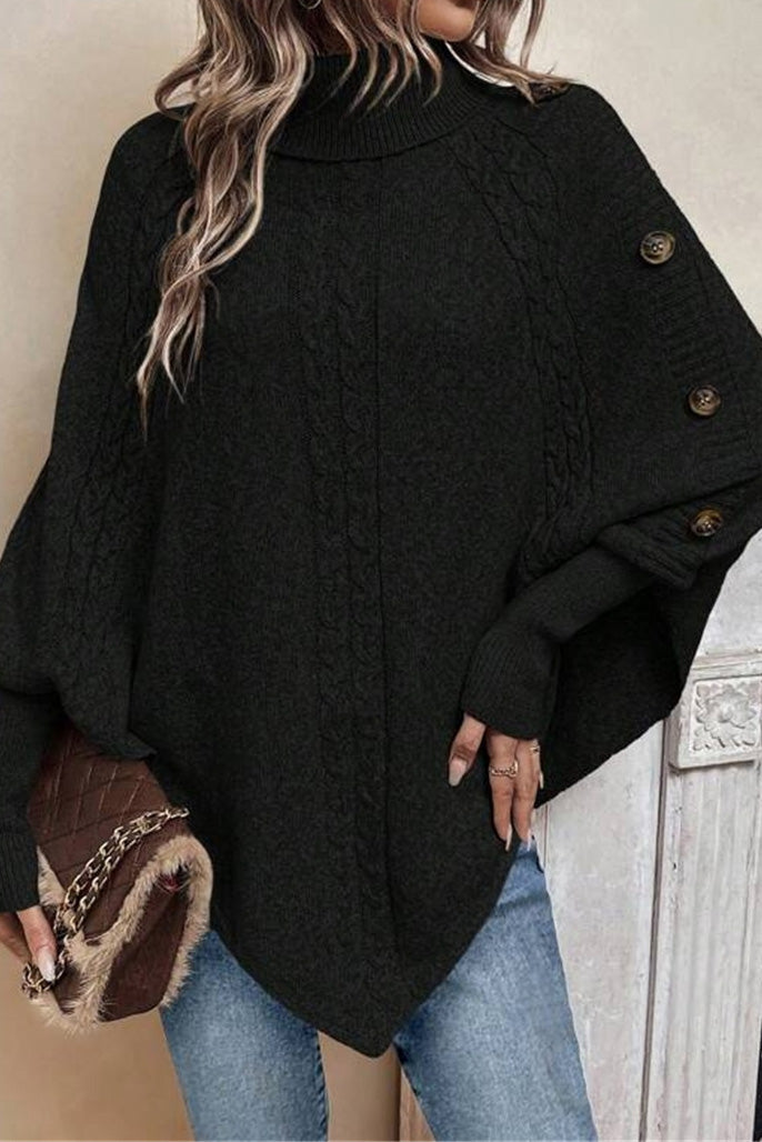 Cape Sweater with Turtleneck Lavish Daily