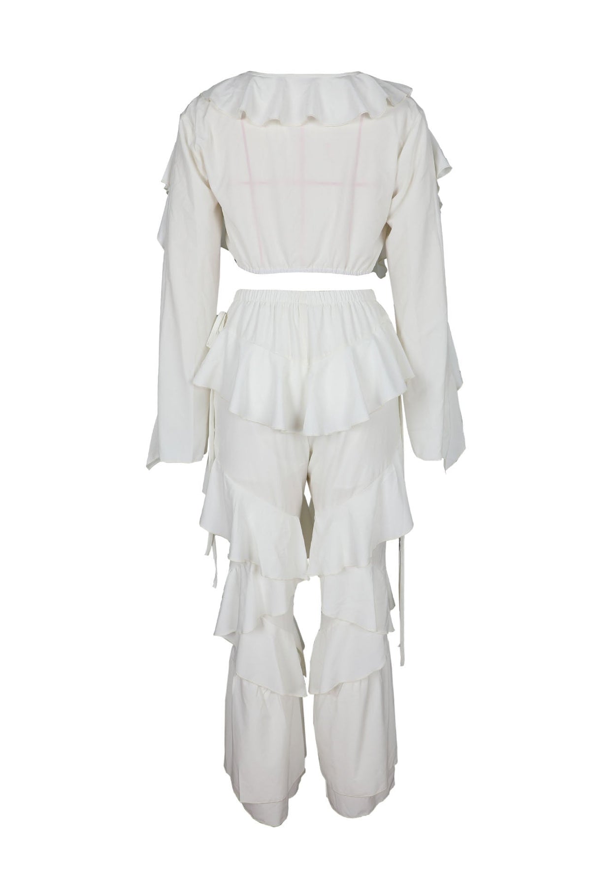 Ruffle Tie-Front Top & Pants Set Lavish Daily