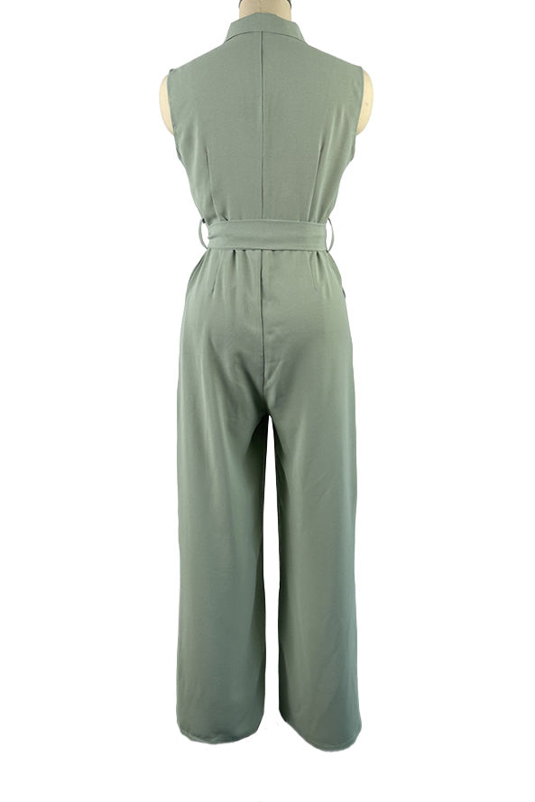 Collared Wide Leg Jumpsuit Lavish Daily