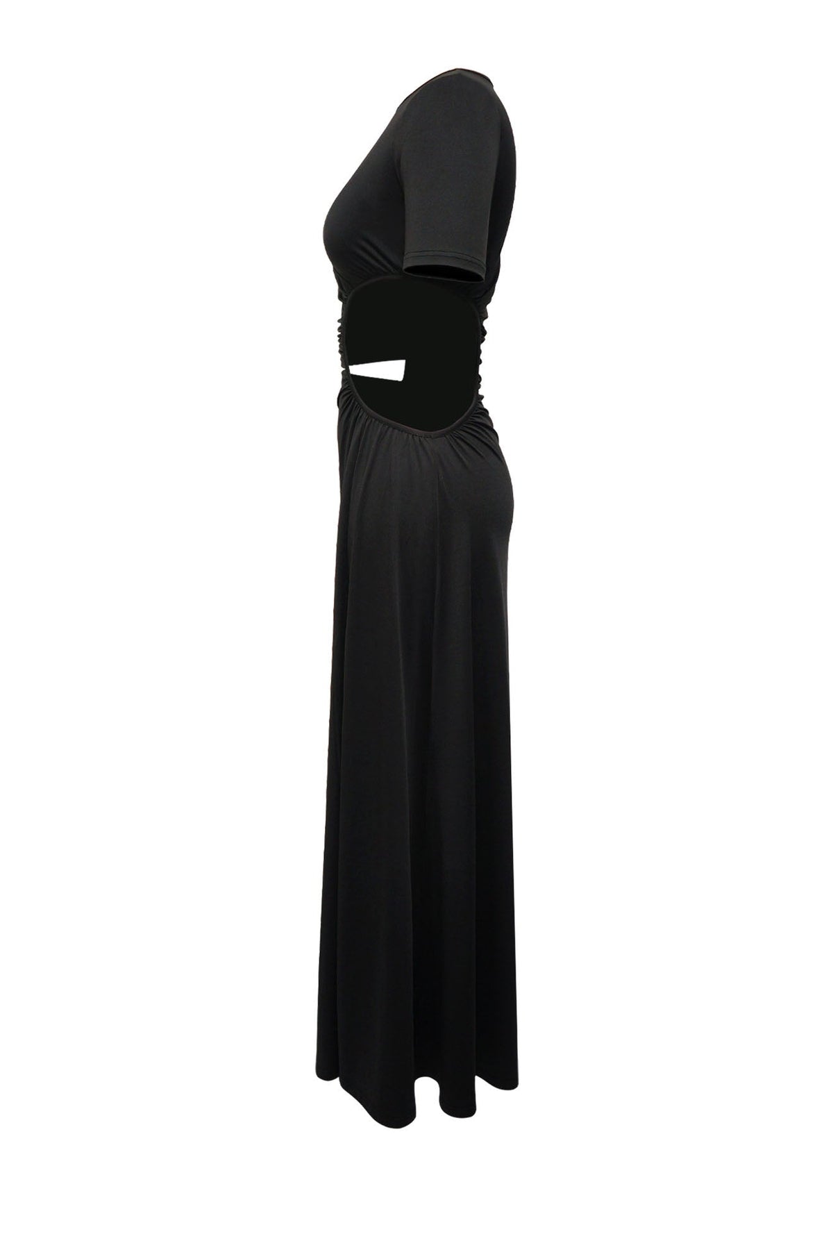Cutout Ruched High Slit Maxi Dress Lavish Daily