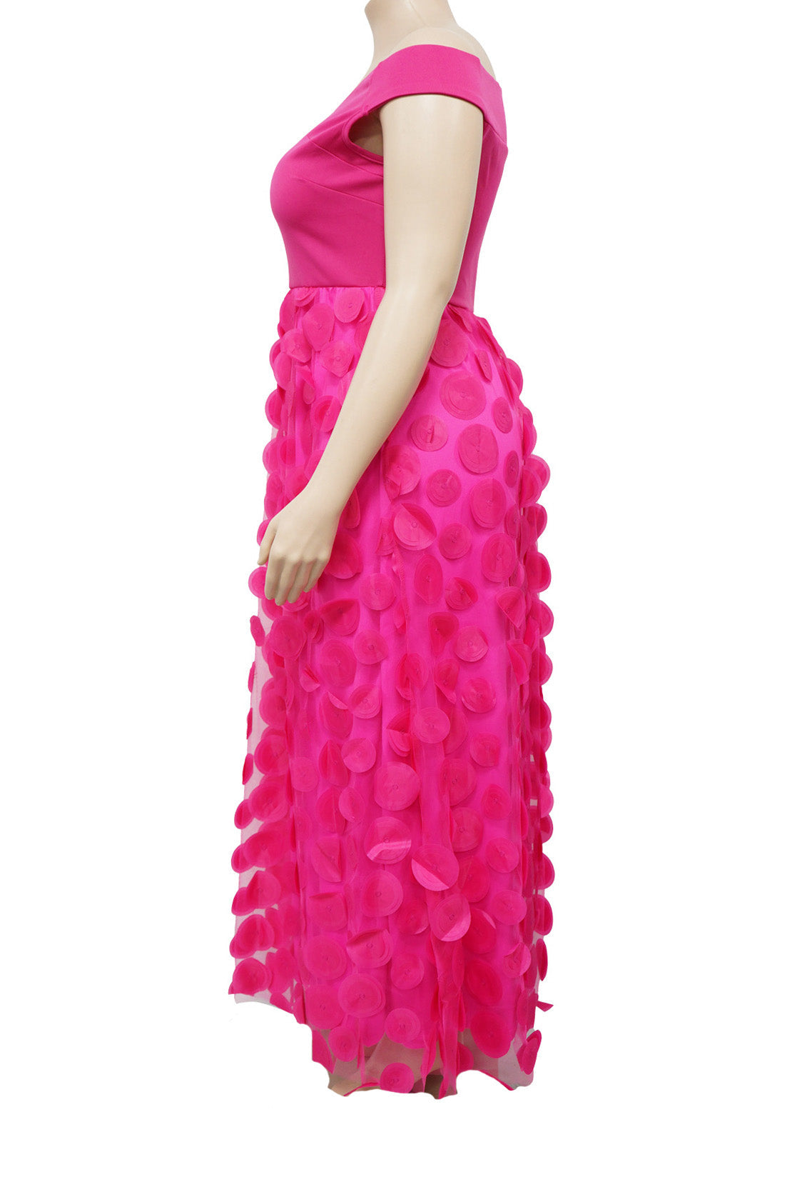 Plus Size Off Shoulder 3D Floral Maxi Dress Lavish Daily